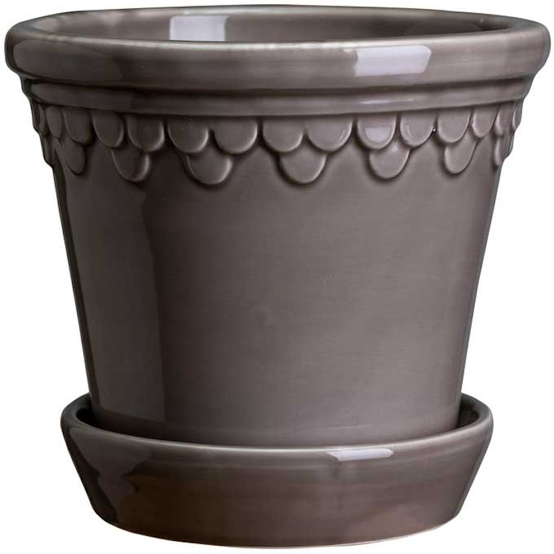 Copenhagen Pot With Saucer 21 cm, Pearl Grey