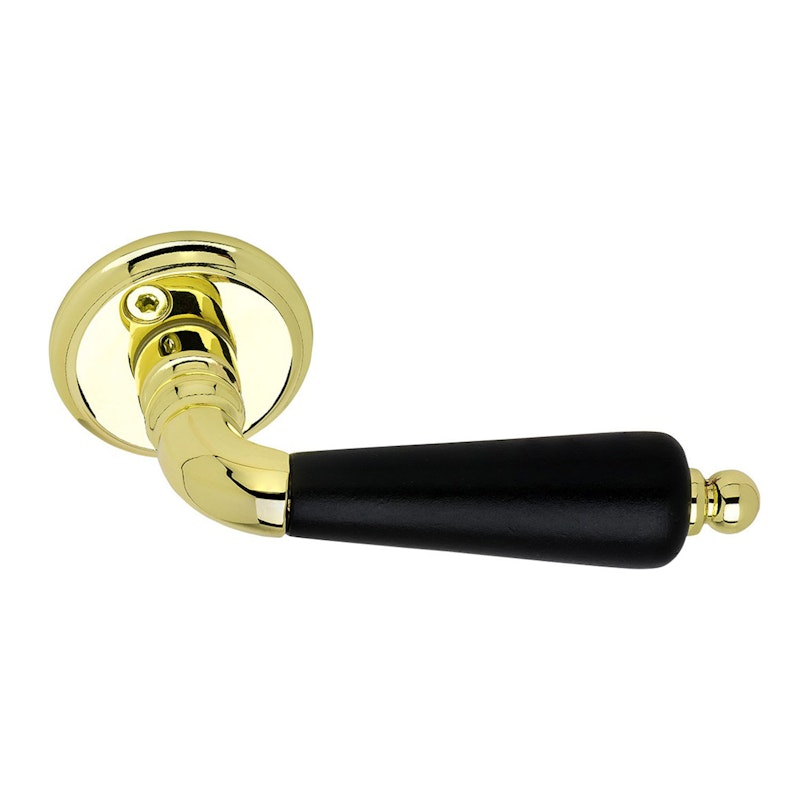 Balder Door Handle 107mm, Brass/Black