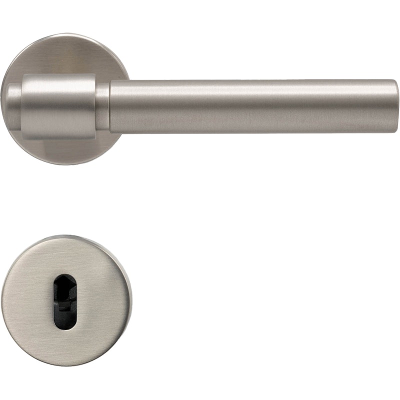 Helix 200 Plain Euro standard Door Handle, Stainless Look