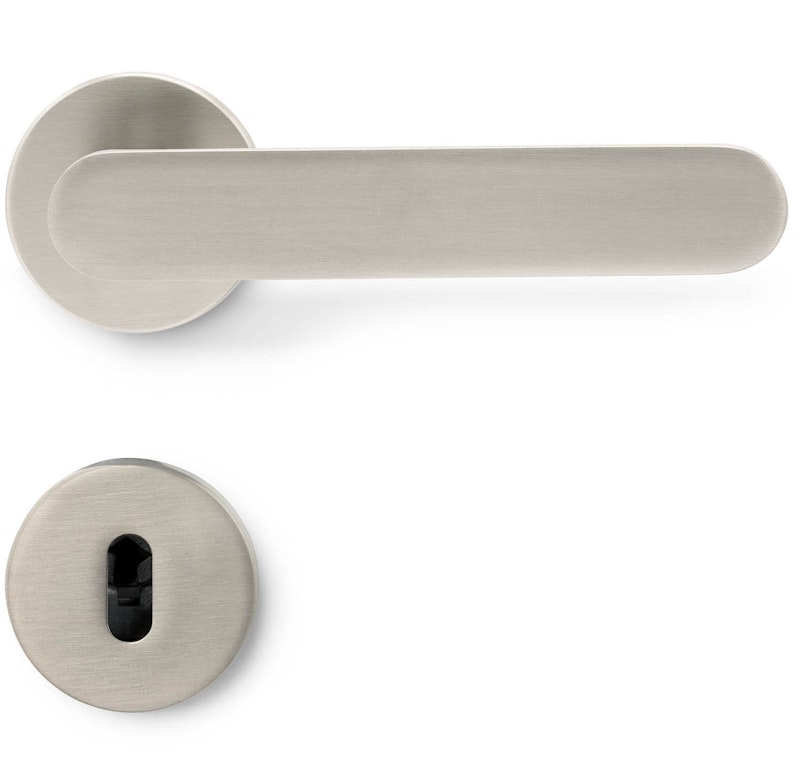 Vibe Plain Door Handle With Key Plate, Stainless Steel