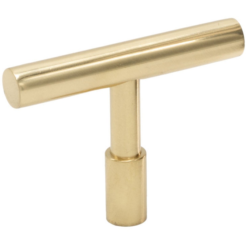 Spira T Knob, Polished Brass