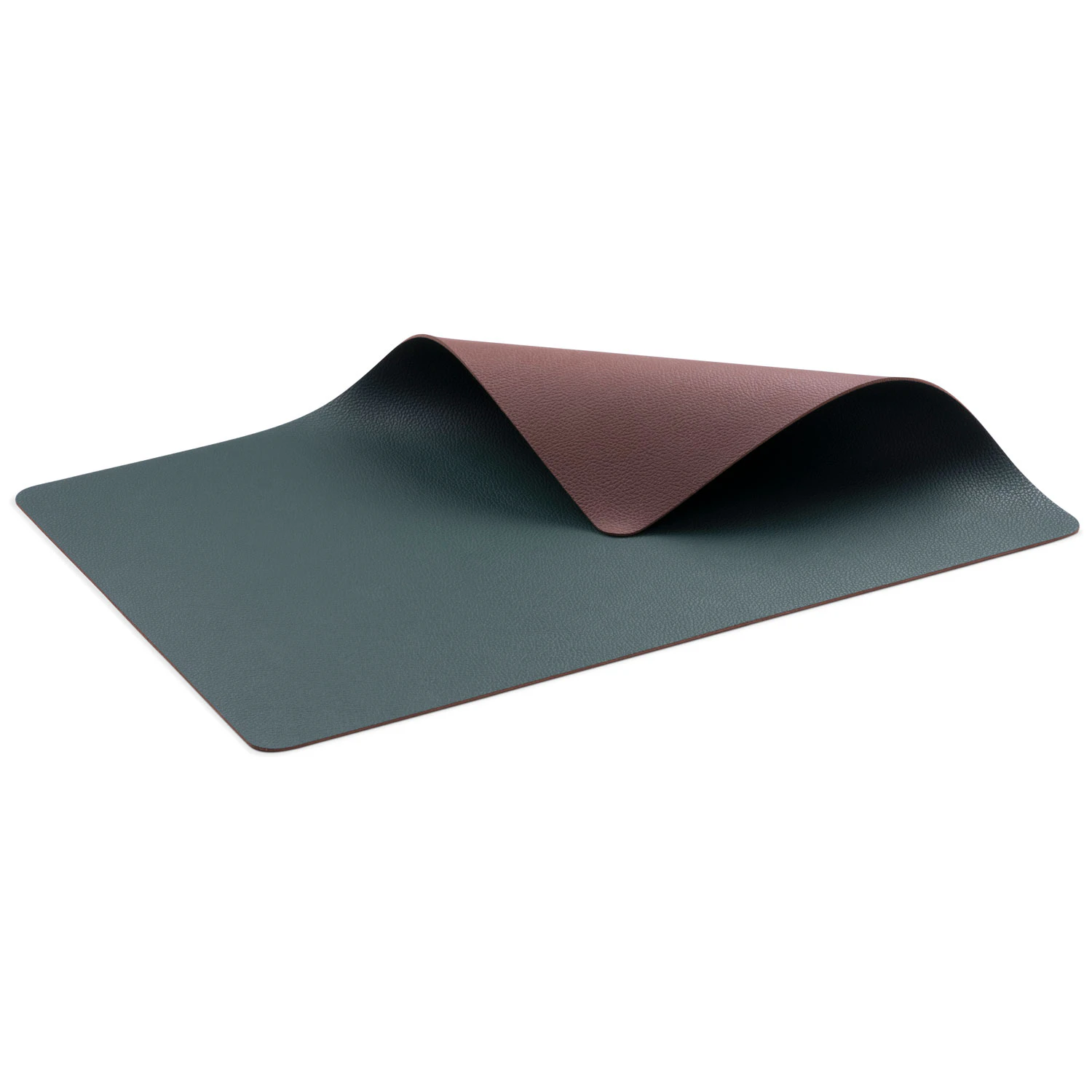 Reversible Table Mat 4-pack, Green/Dark Brown | RoyalDesign.co.uk
