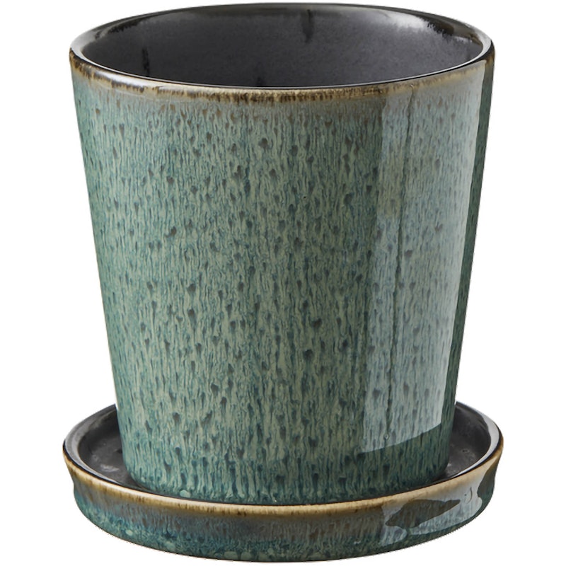 Gastro Pot With Saucer Ø10 cm Black/Green