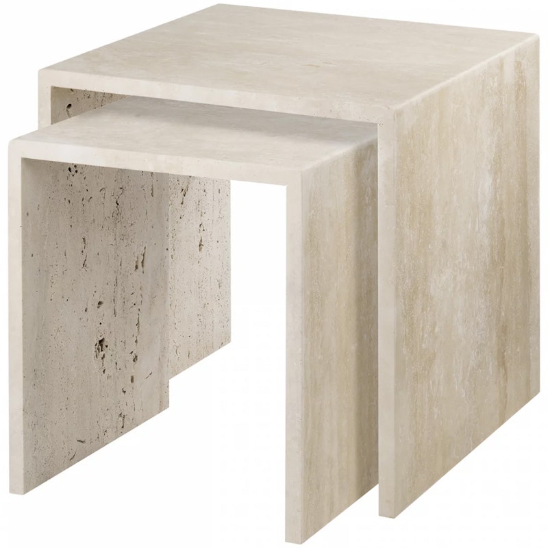 VARU Coffee Table 2 Pieces Travertine Beige
