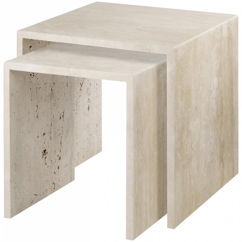 VARU Coffee Table 2 Pieces Travertine, Beige