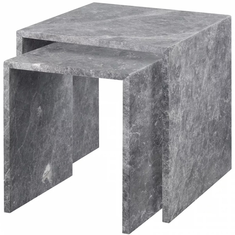 VARU Coffee Table 2 Pieces Marble, Grey