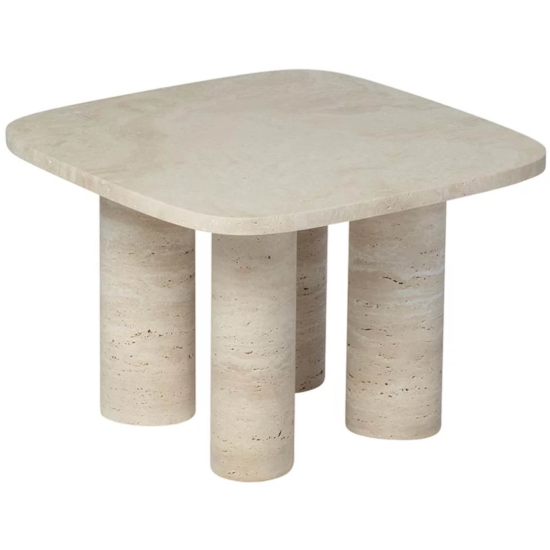 Volos Sidobord S 52x52 cm Silver Travertine Side Table 52x52 cm, Travertine