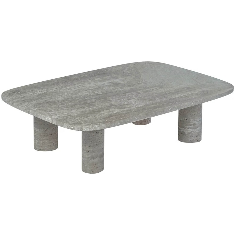 Volos Coffee Table 100x70 cm, Silver Travertine