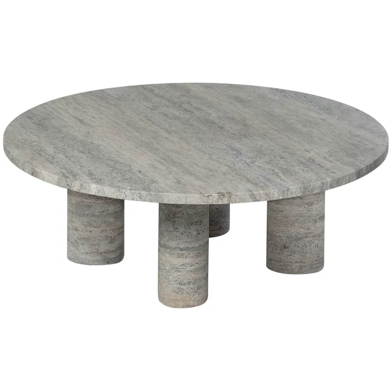 Volos Coffee Table Ø75, Silver Travertine