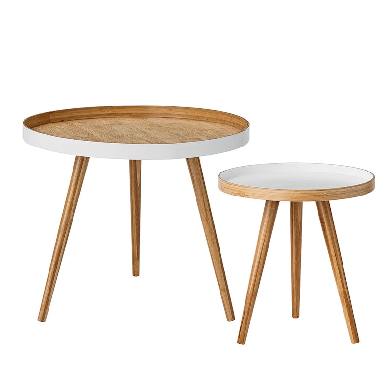 Cappuccino Coffee Table 2 Pieces, White / Nature