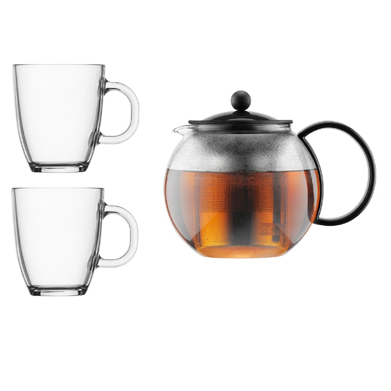 Assam Tea Press 1 L + 2 Glasses