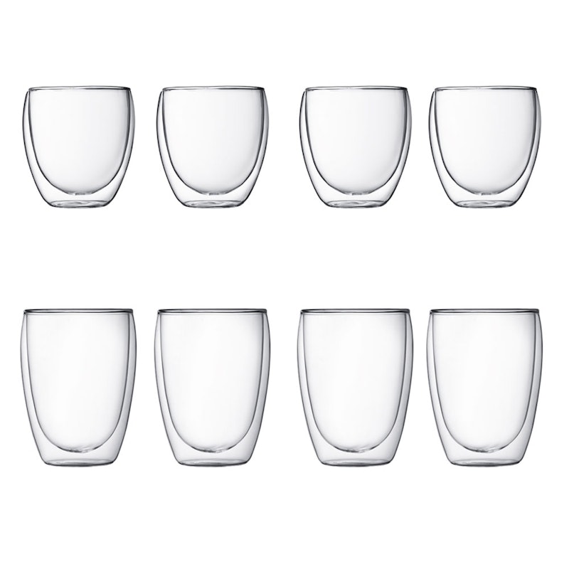 Pavina Double Wall Glass Set Of 8