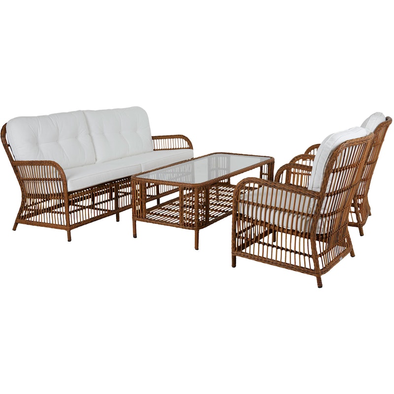 Anemon Lounge Set 5 Seats, Natural/White