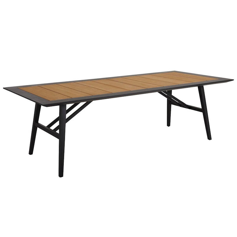 Chios Dining Table 100x240 cm, Black/Teak