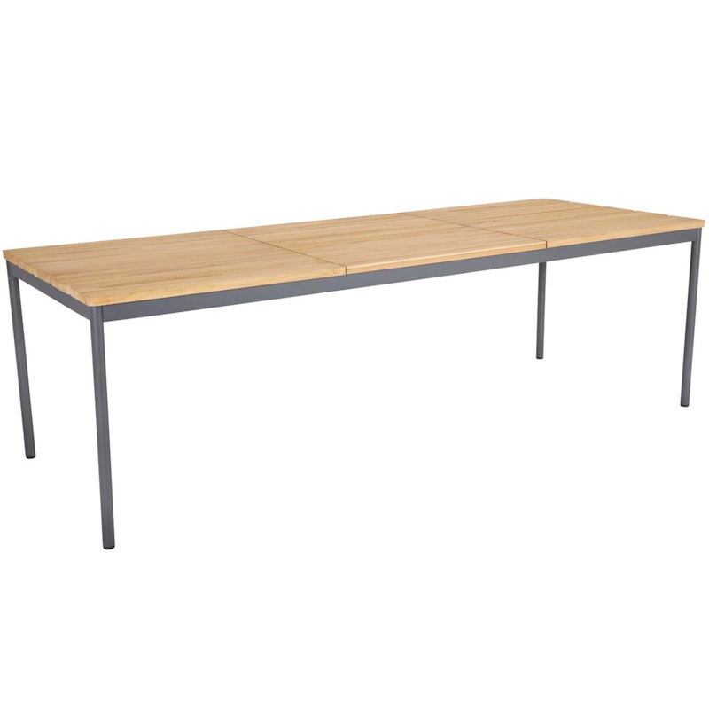 Nox Dining Table Aluminium/Teak 90x238 cm, Anthracite