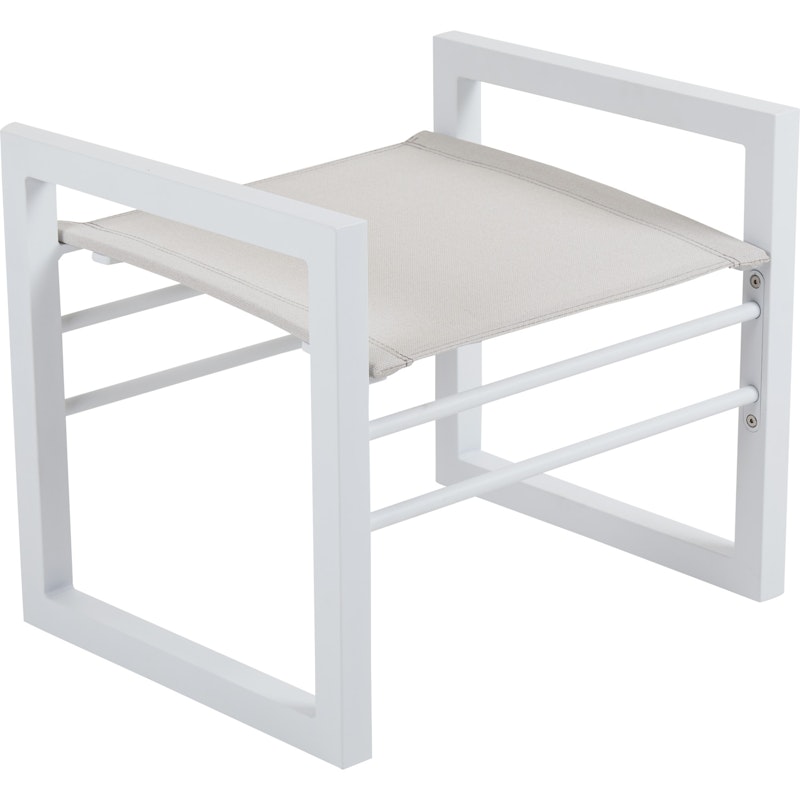 Vevi Footstool Aluminium , White