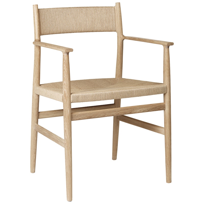 Arv Armchair With Woven Seat / Back, White Pigmented Oak