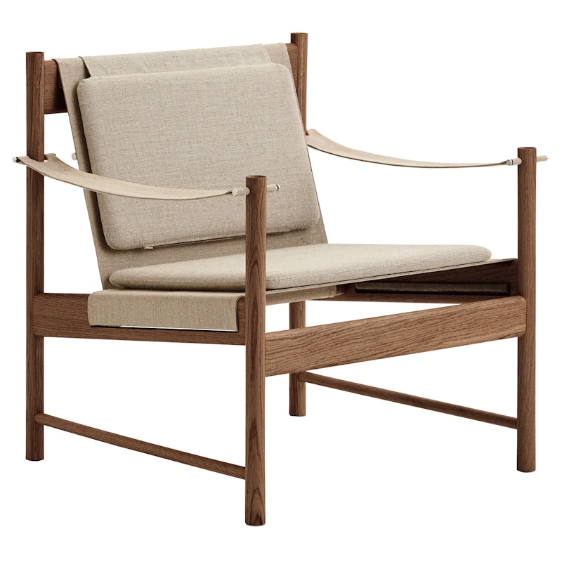 HB Lounge Chair, Fumed Oak / Canvas