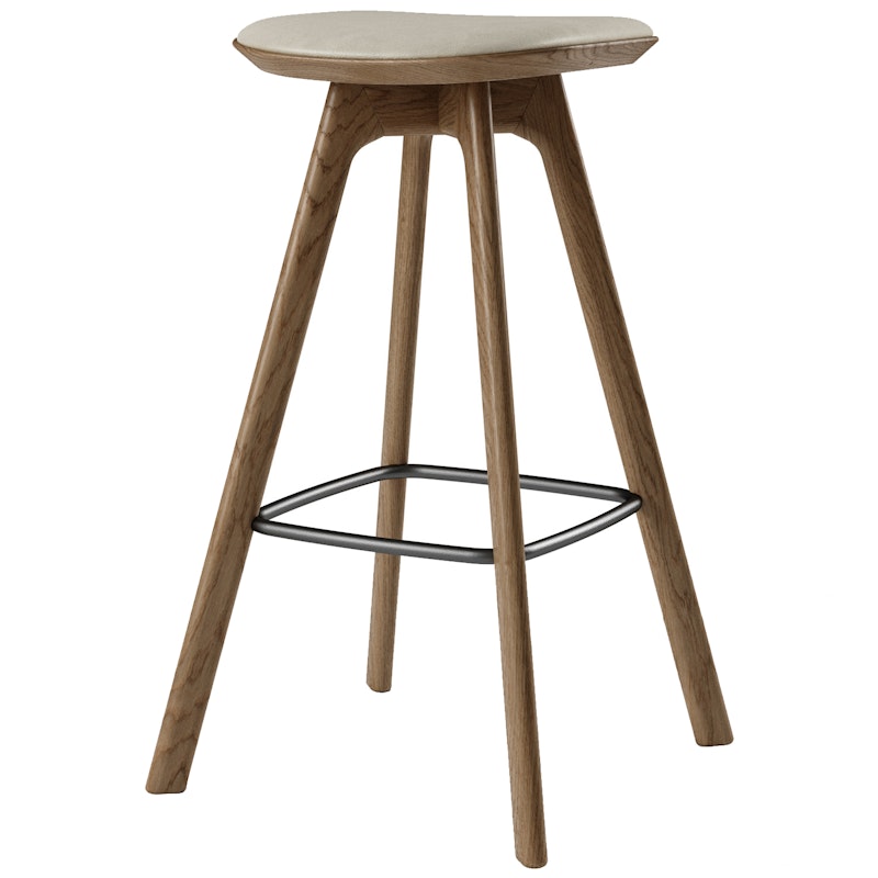 Pauline Bar Stool 75 cm, Oiled Oak / Leather Oyster