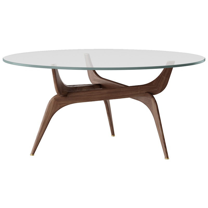 Triiio Coffee Table Ø90 cm, Oiled Walnut / Clear Glass