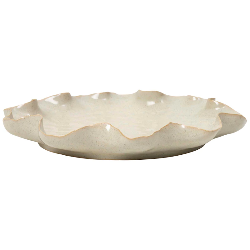 Cori Deco Serving Plate Ø24 cm, White Cream