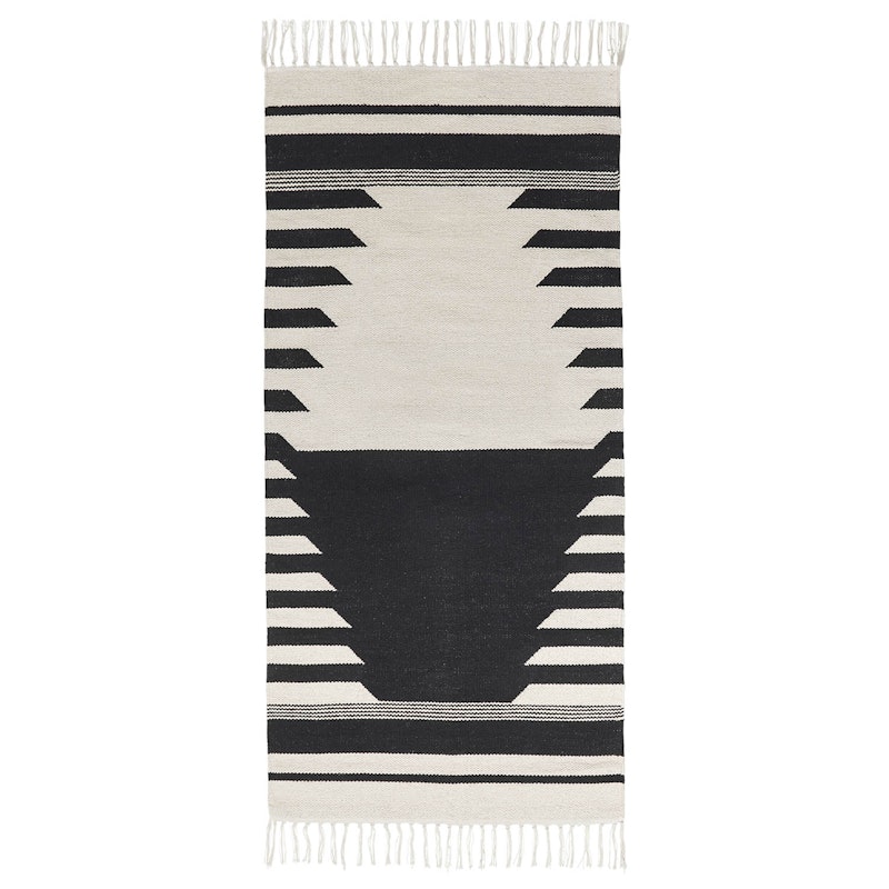 Iselin Rug 70x140 cm, Black/Off-white