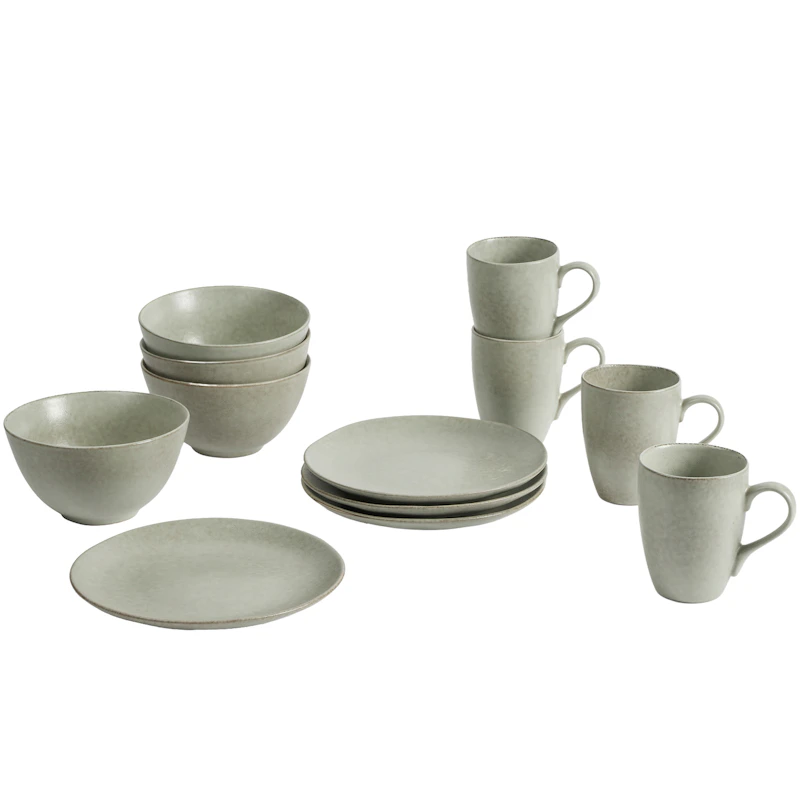 Nordic Marsh Breakfast Set 12 Pieces, Green