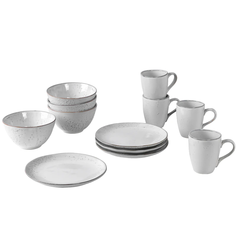 Nordic Sand Breakfast Set 12 Pieces, White