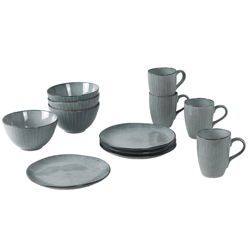 Nordic Sea Breakfast Set 12 Pieces, Blue