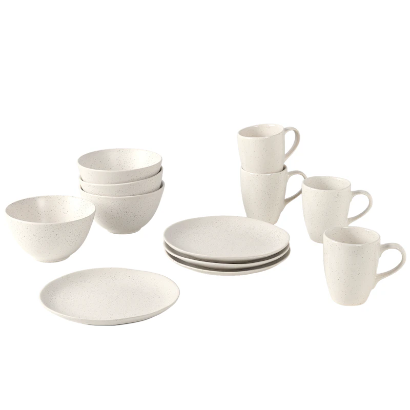 Nordic Vanilla Breakfast Set 12 Pieces, White