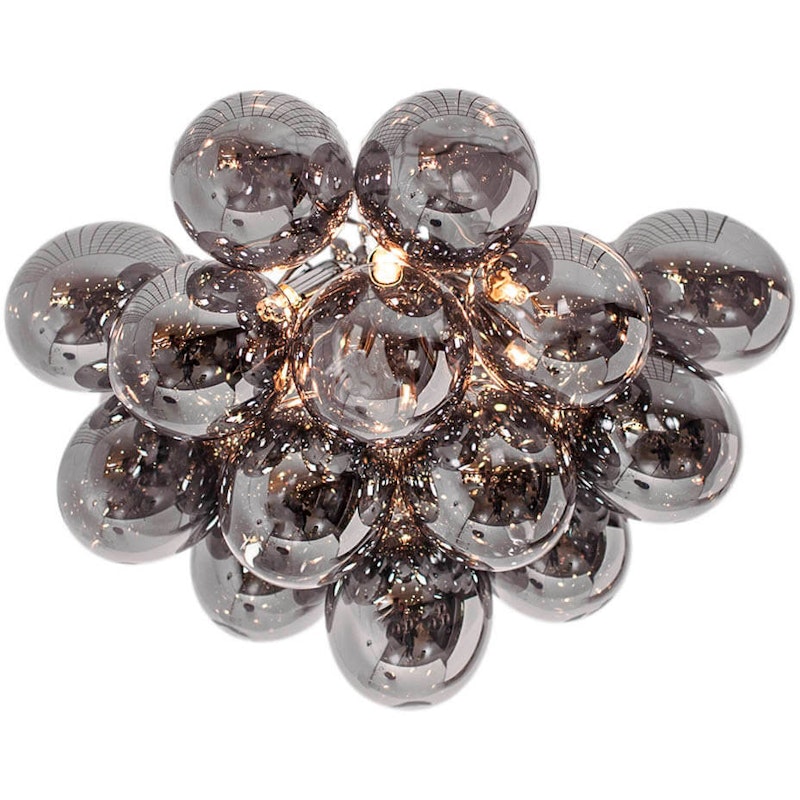 Gross Flush Ceiling Light 50 cm, Smoked Grey