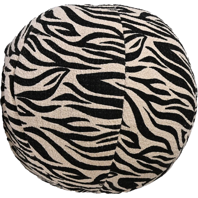 Anima Cushion Round Zebra, Black
