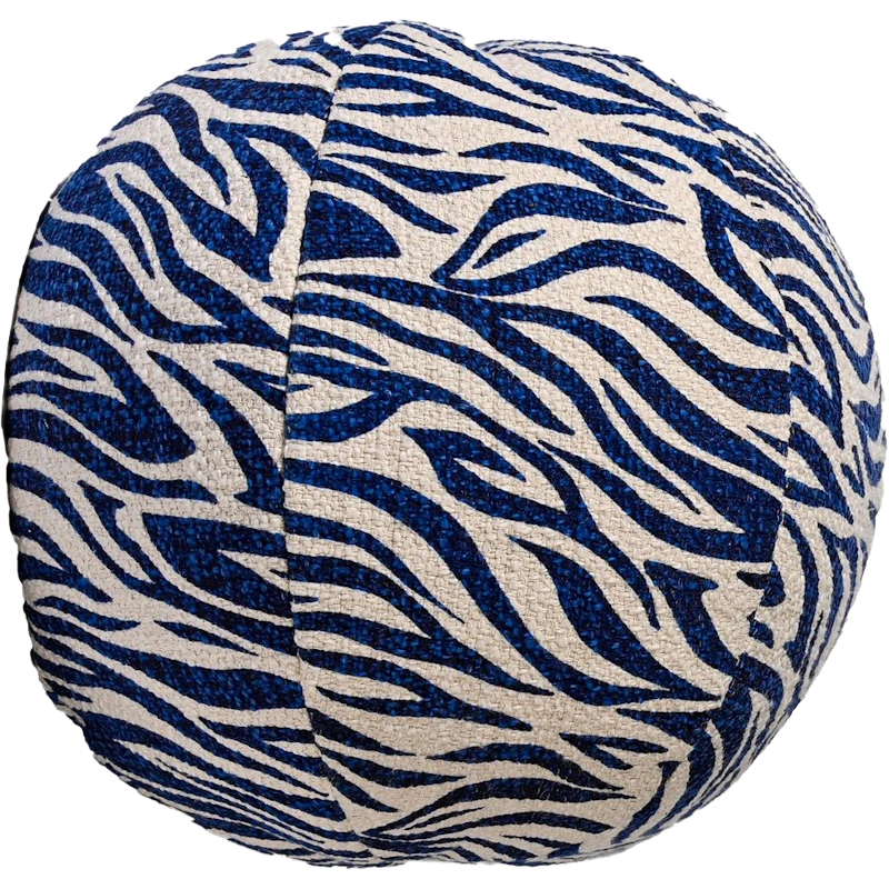 Anima Cushion Round Zebra, Blue