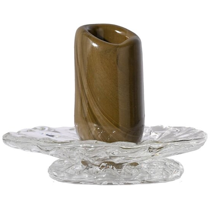 Lara Candlestick Candlestick 9 cm, Green / Clear