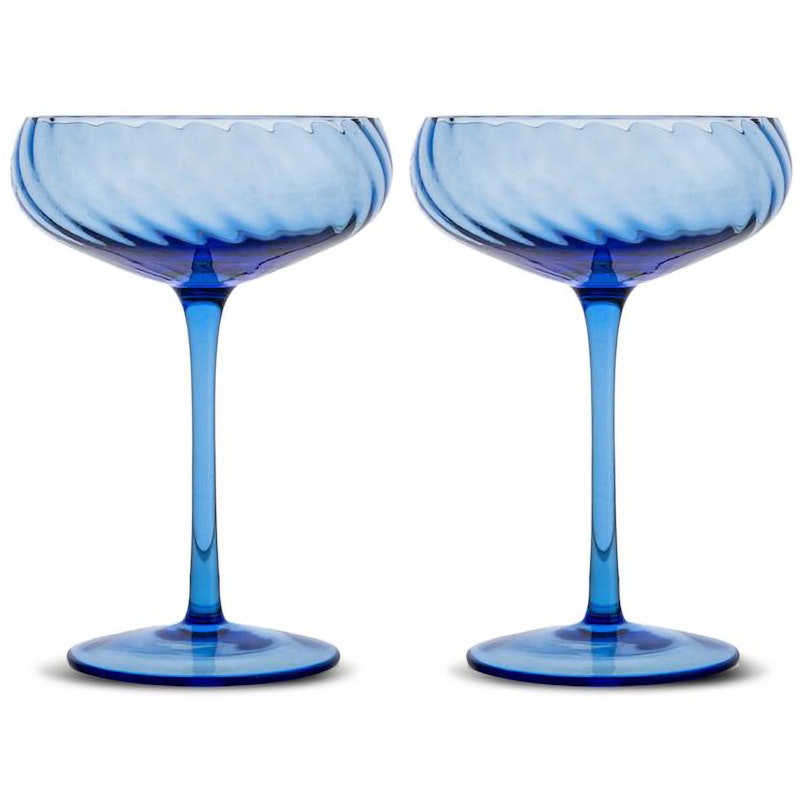 Opacity Champagne Coupes 2-pack, Blue