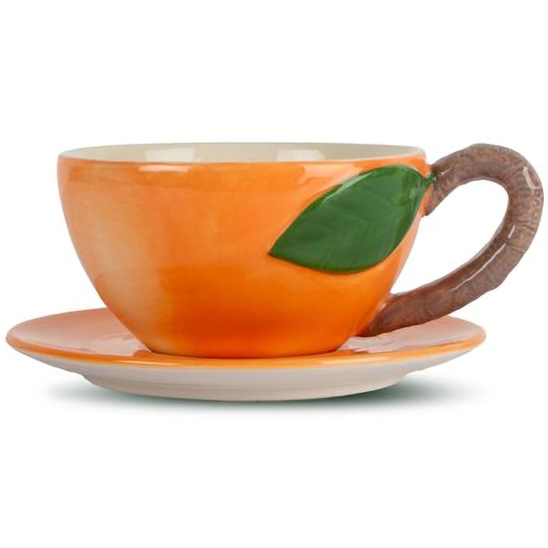 Peach Cup With Plate