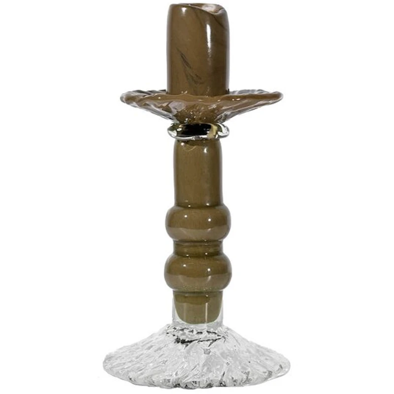Lara Candlestick 22 cm, Green / Clear