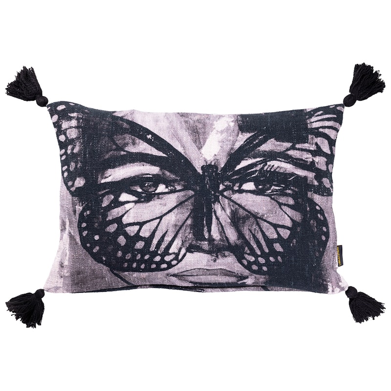 Golden Butterfly B&W Cushion Cover 40x60 cm, Black/White