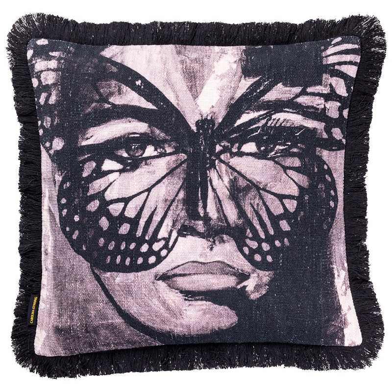 Golden Butterfly B&W Cushion Cover 50x50 cm, Black/White