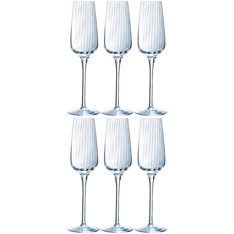 Symétrie Champagne Glass 21 cl Transparent, 6-pack