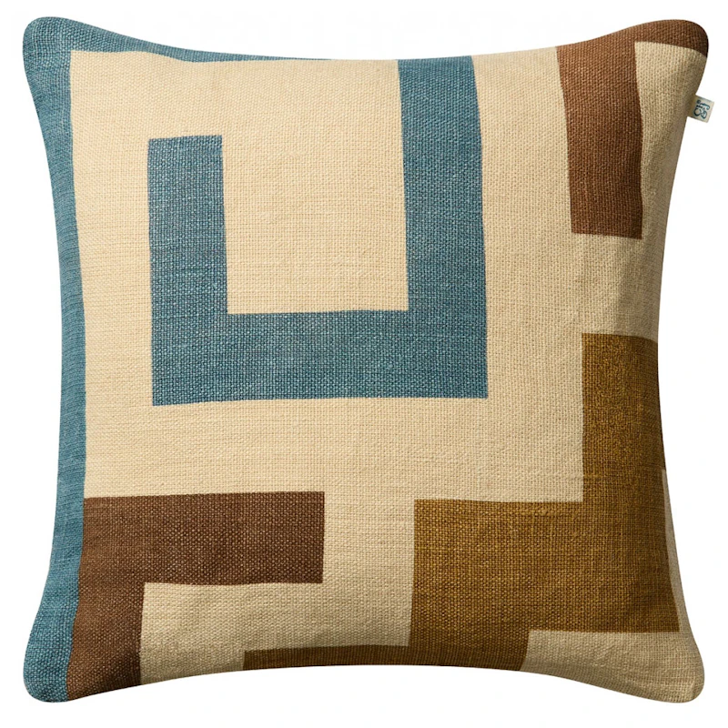 Aman Cushion Cover 50x50 cm, Heaven Blue / Taupe / Khaki