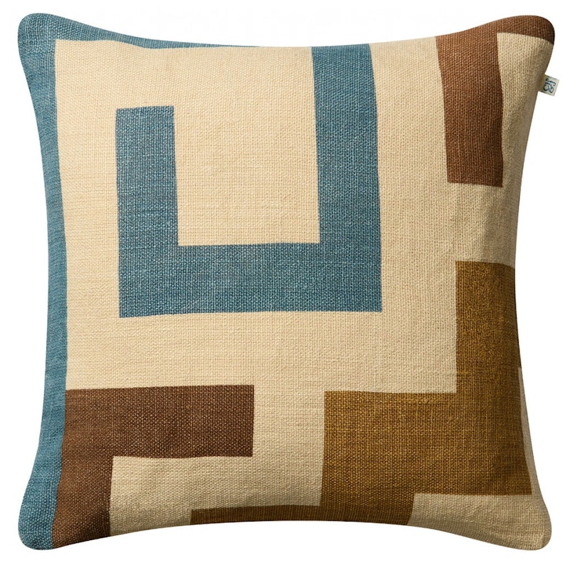 Aman Cushion Cover 50x50 cm, Heaven Blue / Taupe / Khaki