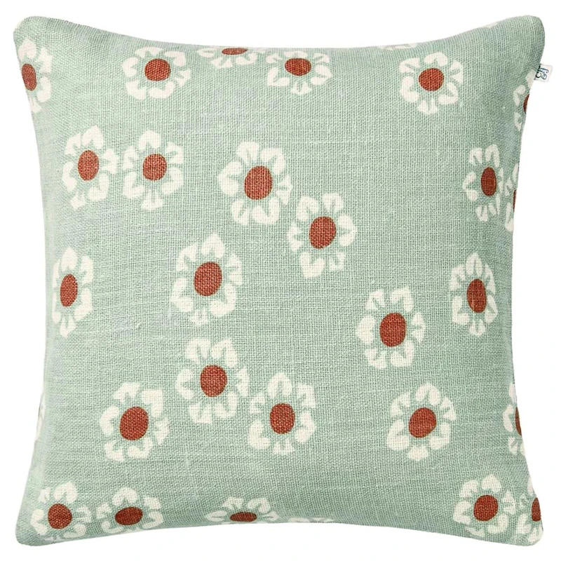 Amina Cushion Cover 50x50 cm, Aqua / Apricot Orange