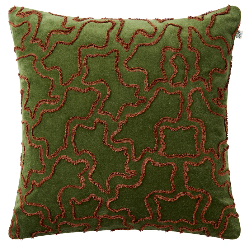 Ganga Cushion Cover, Terracotta / Cactus Green