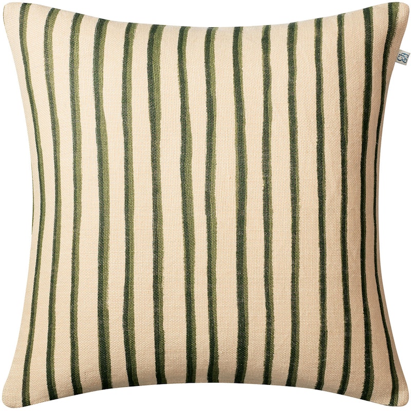 Jaipur Stripe Cushion Cover 50x50 cm, Light Beige / Cactus Green / Green