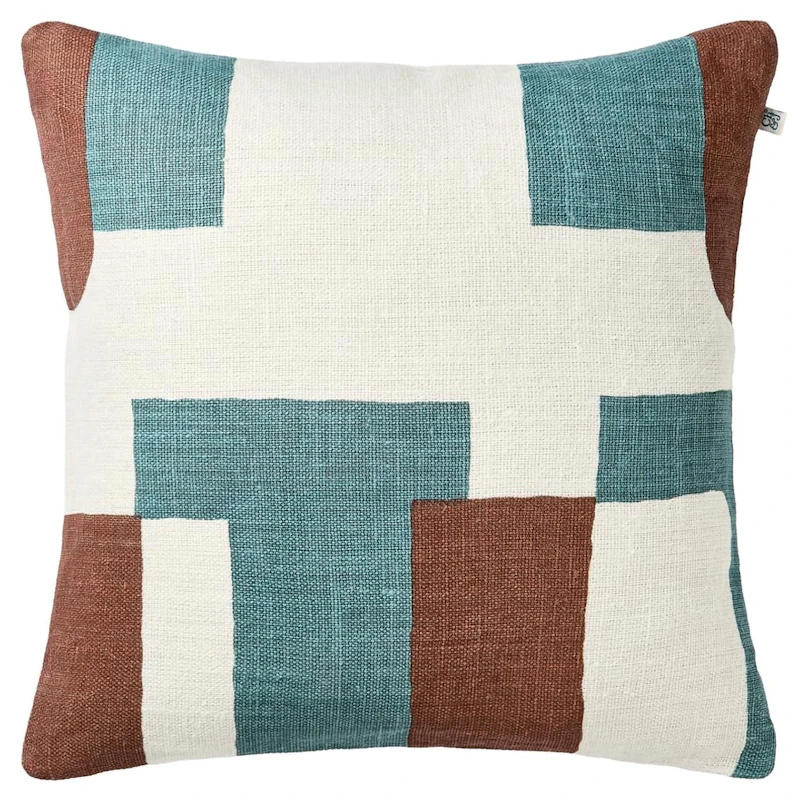 Jay Cushion Cover 50x50 cm, Terracotta / Sky Blue