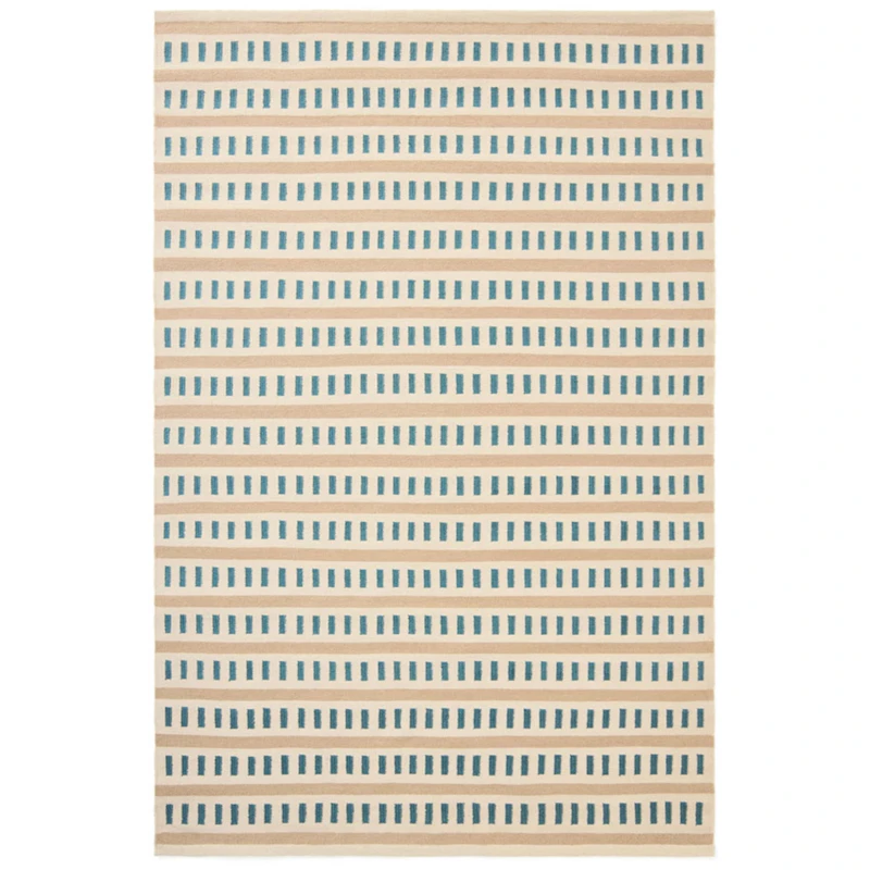 Ladakh Wool Rug 180x270 cm, Sky Blue / Light Beige