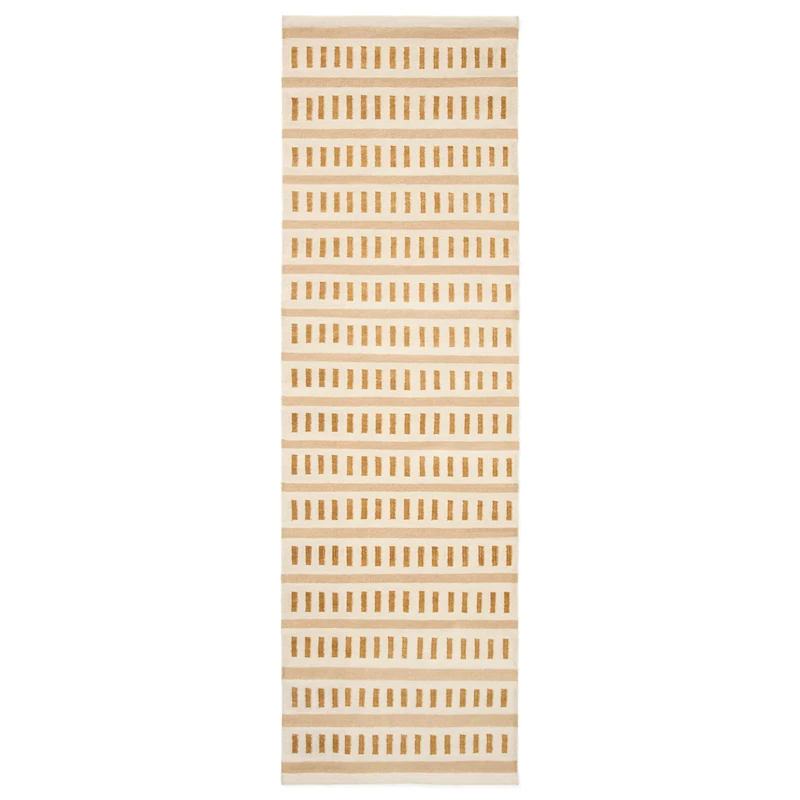 Ladakh Wool Rug 80x250 cm, White / Beige / Masala Yellow