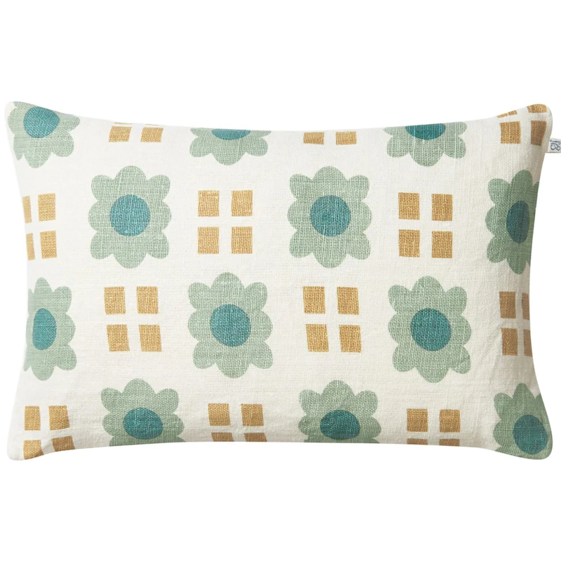 Lalit Cushion Cover 50x50 cm, Aqua / Khaki