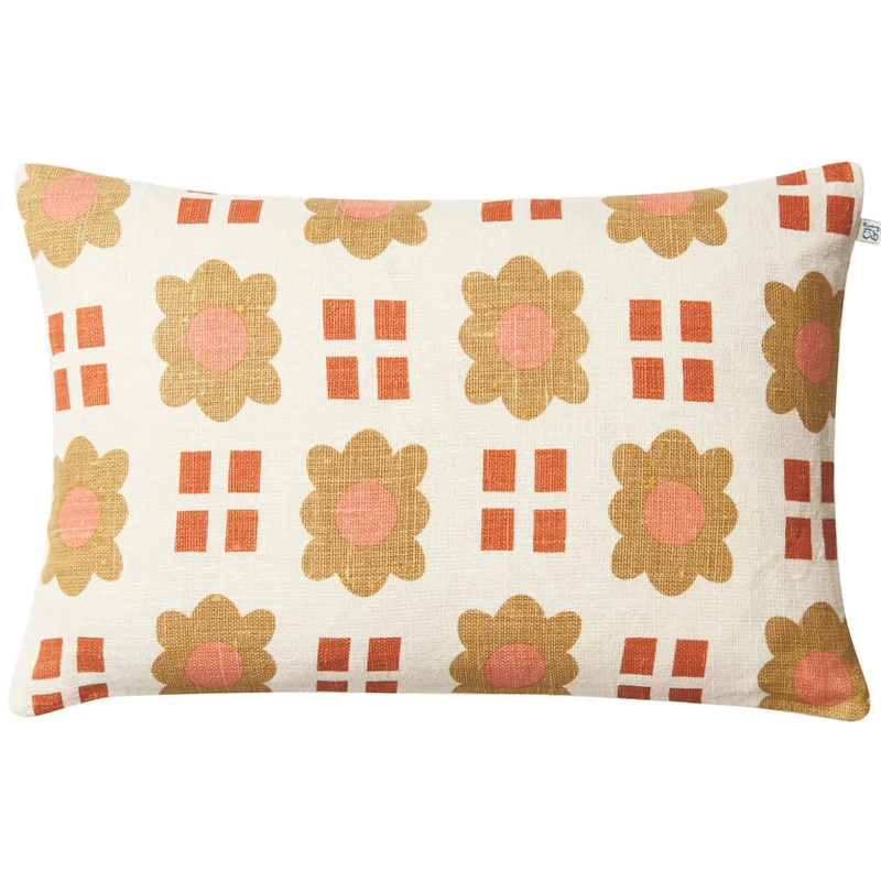Lalit Cushion Cover 50x50 cm, Apricot Orange / Khaki